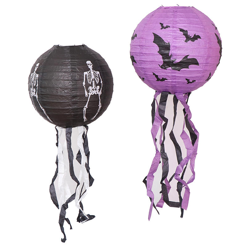 1 Pcs Halloween Paper Lantern Pumpkin Spider Skull Bat Hanging Lantern Halloween Decor. 