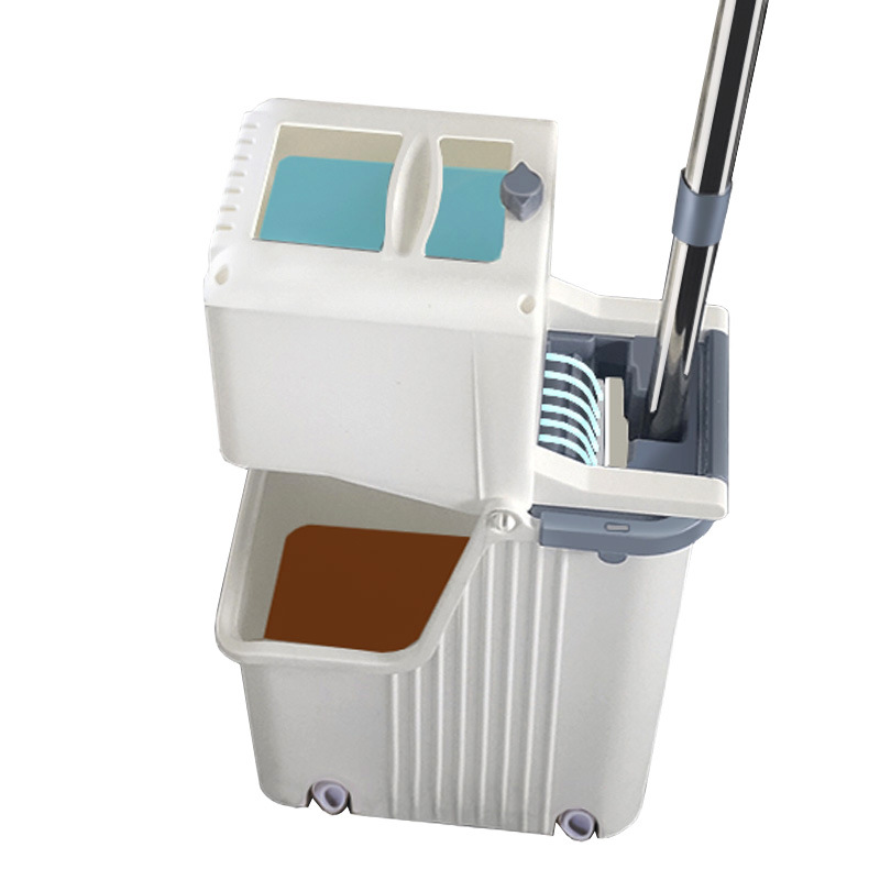 ZUOGUAN Hand free mop for cleaning and separating household flatbed mops, with a clean space separation for both dry and wet use. One mop for cleaning and mopping the floor
