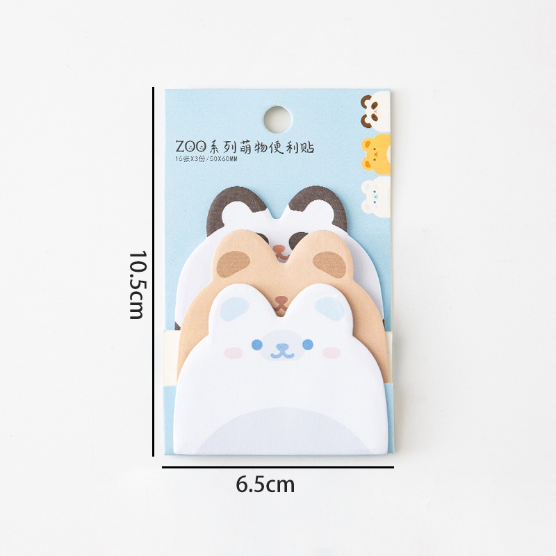 45 tờ dễ thương phim hoạt hình thú cưng phong cách ghi chú dán trường học văn phòng tearable ba mẫu giấy ghi nhớ Bộ