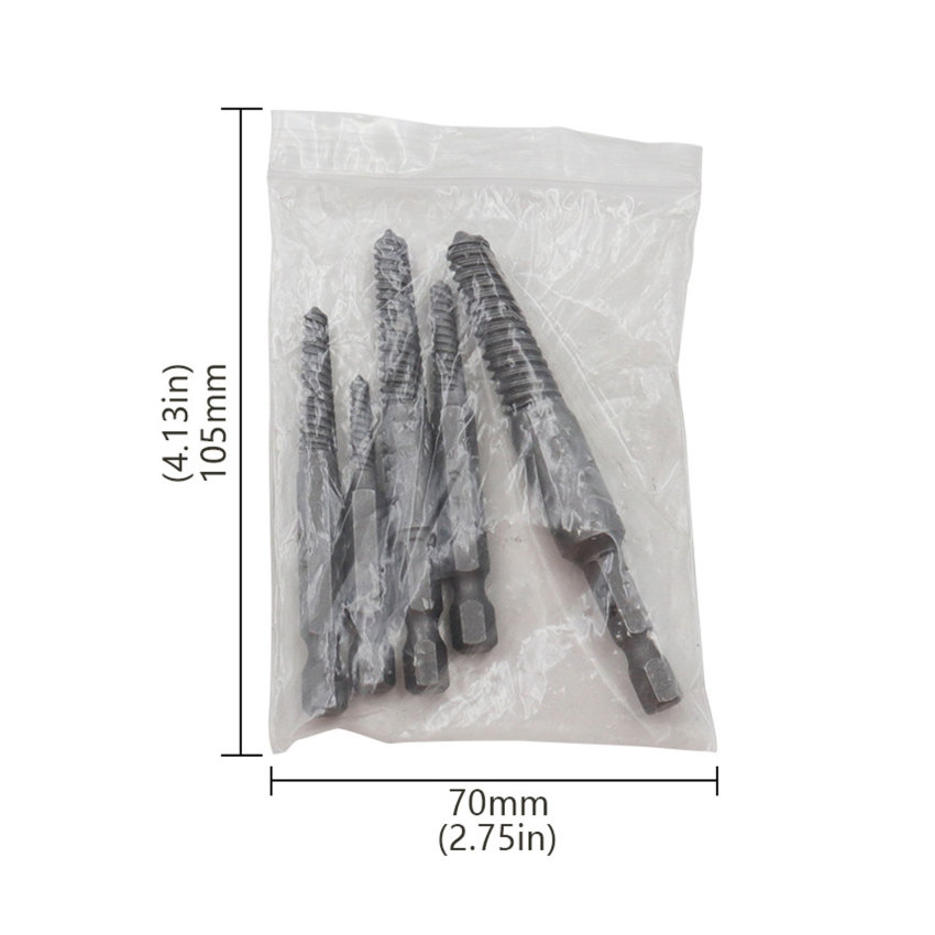 ⭐5pcs⭐ Hex Screw Extractors Power Tool Broken Damaged Screw Extractor Drill Bit Guide Set Broken Bolt Remover Easy Out Set