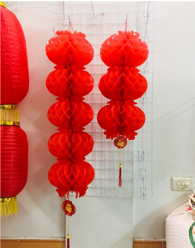 Đèn lồng xếp liền nhiều quả trang trí tết