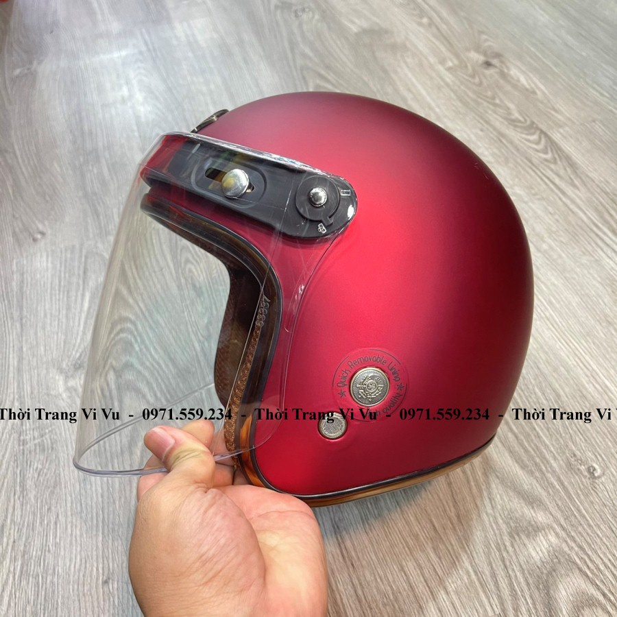 Kính nón bảo hiểm 3/4, 1/2 - Kính Flat dài gắn mũ bảo hiểm 3/4 che kín mắt có thể mở lên xuống được