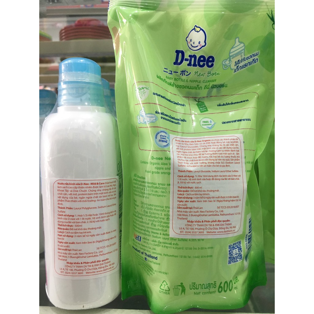 Nước rửa bình sữa Dnee 500ml (Chính hãng có tem Công ty Đại Thịnh)