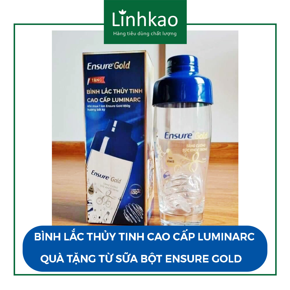 Bình Lắc Thủy Tinh Luminarc Ensure Gold 630ml