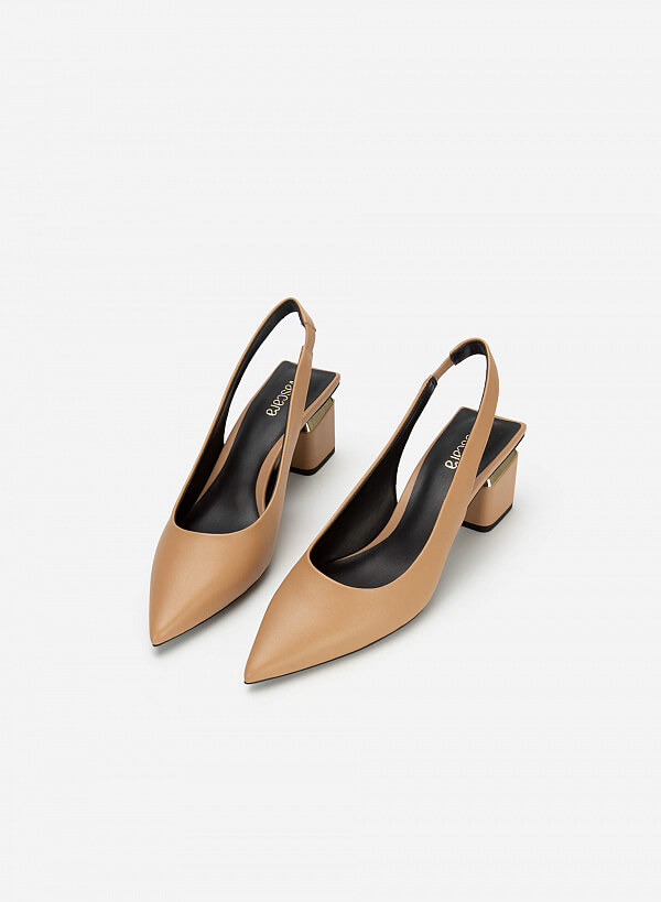 Vascara GIÀY SLINGBACK BÍT MŨI NHỌN GÓT TRỤ CUT-OUT - BMN 0531
