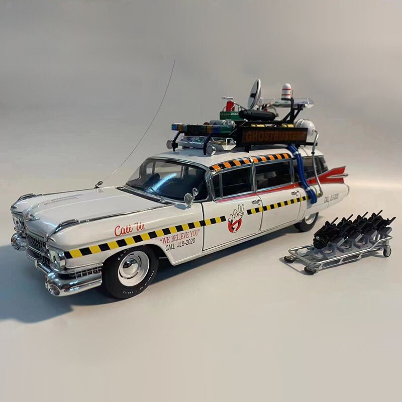 1:18 Scale HOT WHEELS Cadillac Ghostbusters ECTO-1 1A Metal Diecast Model  Car