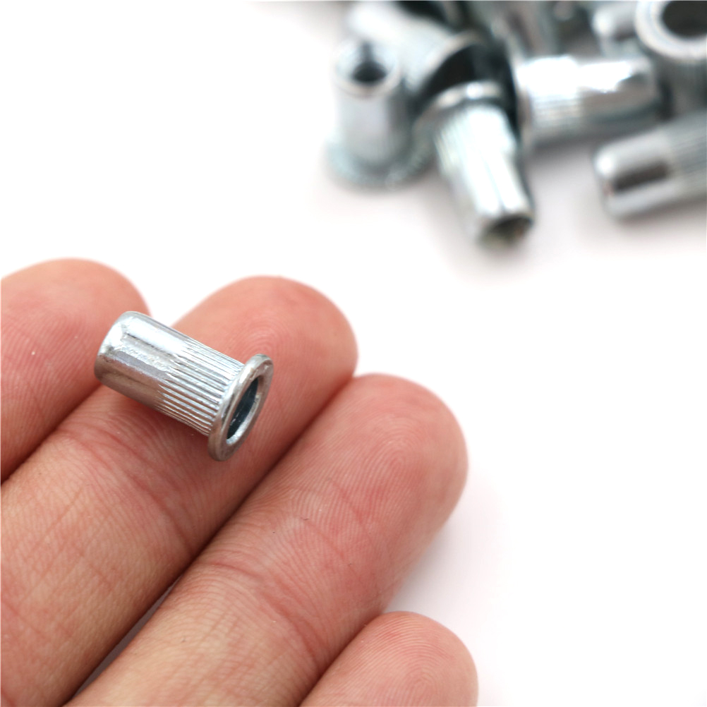 10 chiếc đai ốc đinh tán kẽm trắng Hợp kim Rivnut Đầu phẳng Đinh tán chèn đai ốc nắp đinh tán M3 M4 M5 M6 M8 M10 M12