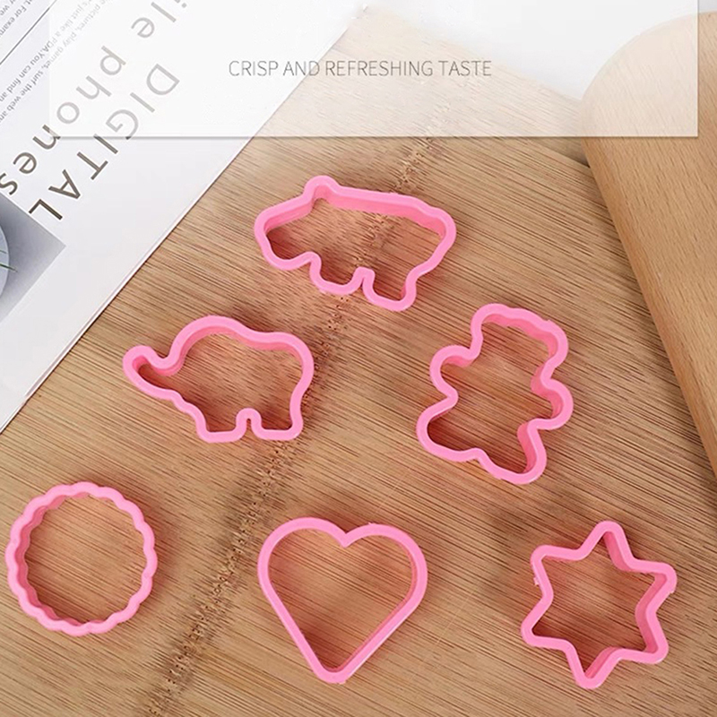 6Pcs Cookie Cutters Cartoon Animals Shape DIY Biscuit Cookie Mold Stamp Bakeware Biscuit Handmade Mold