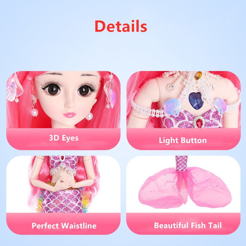 利Búp bê Barbie nàng tiên cá 60cm