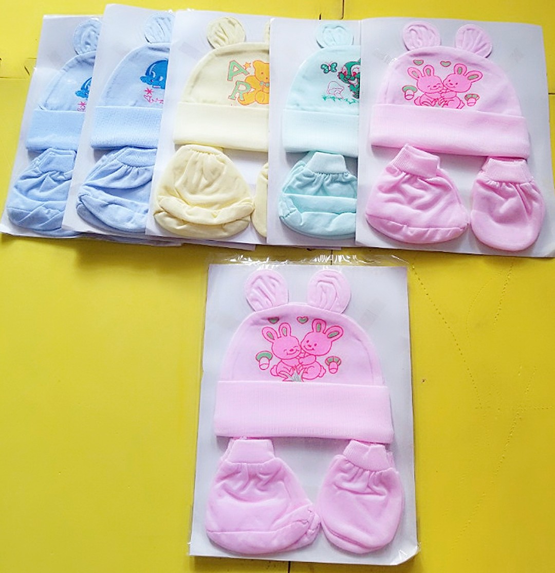 Sét nón bao tay chân vải cotton mềm mại thoáng mát HN