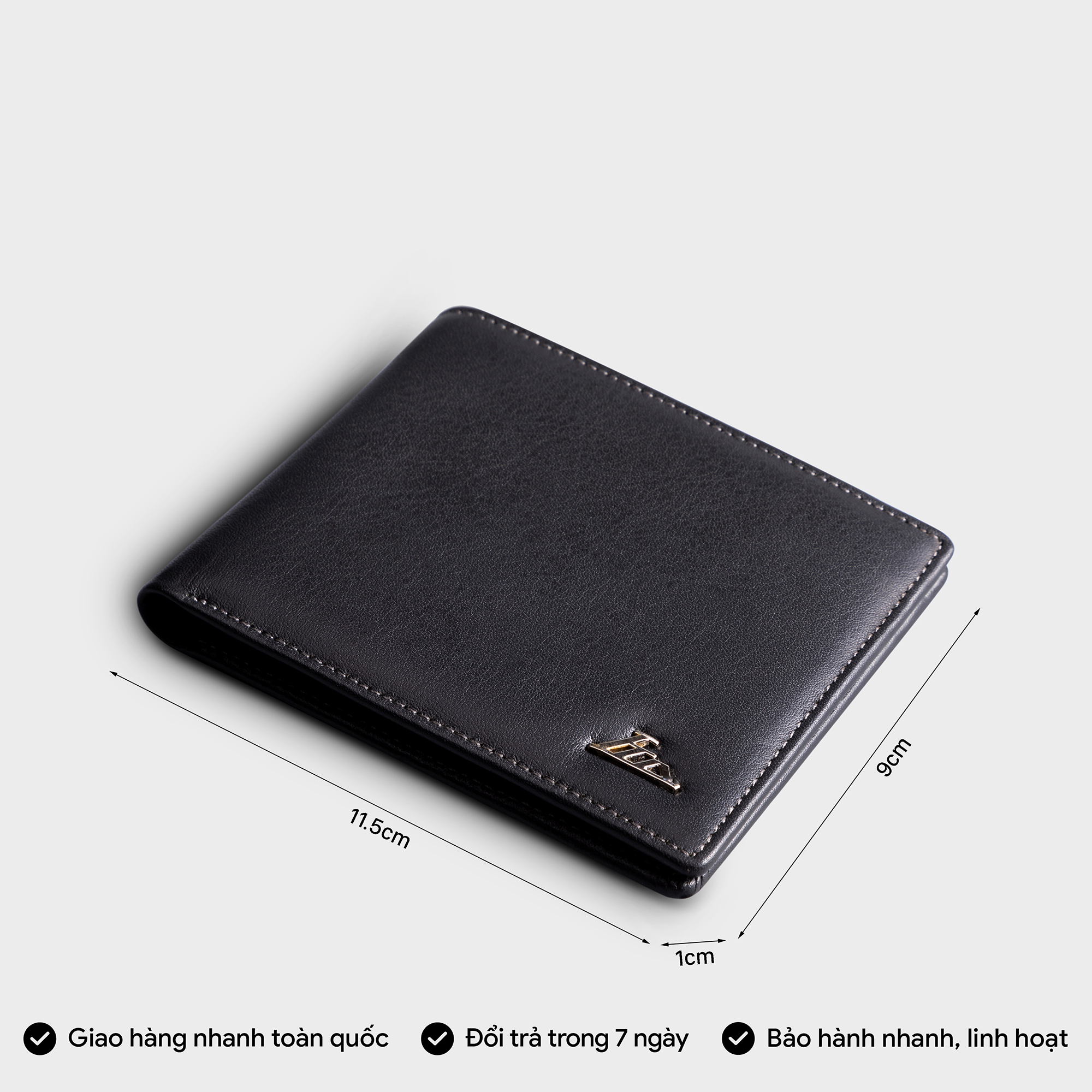 Lata Cowhide Men's Wallet (Men's Fashion, 2-Fold Horizontal Style - Genuine Leather Wallet Lvn97)