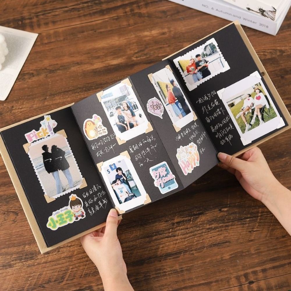 DIY Accordion Folding Scrapbook Album 18 Pages Scrapbook Album Kraft Paper Photo Albums Collection