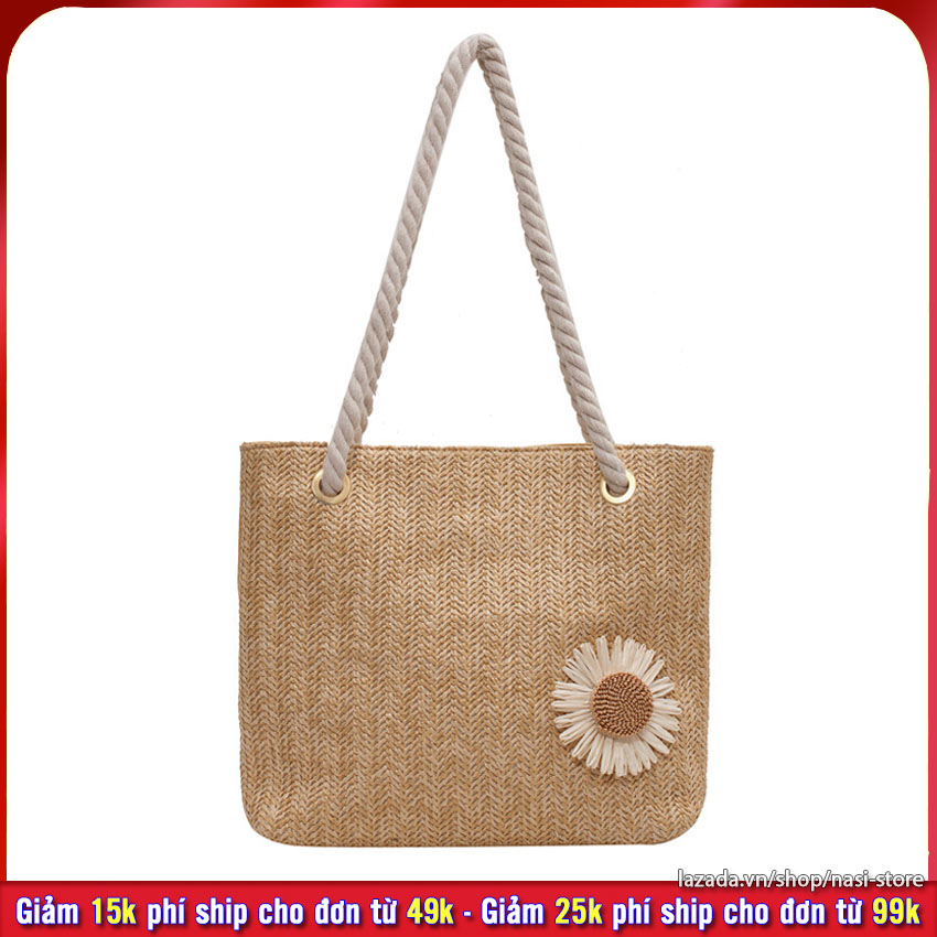 Túi xách nữ dễ thương T1043 NASI Store túi cói cầm tay mẫu mới đẹp cute thumbnail