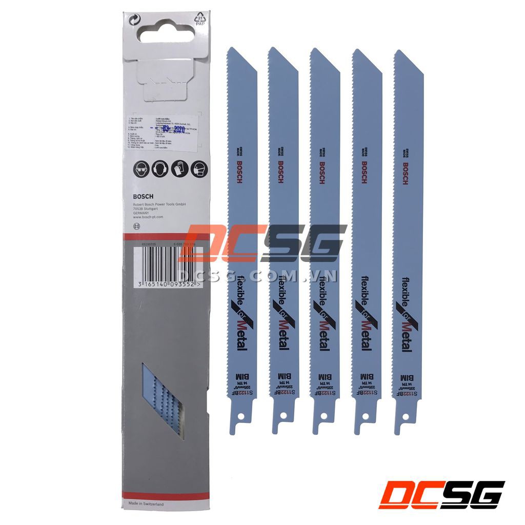 Lưỡi cưa kiếm cắt sắt 225mm Bosch S1122BF (01 lưỡi) | DCSG