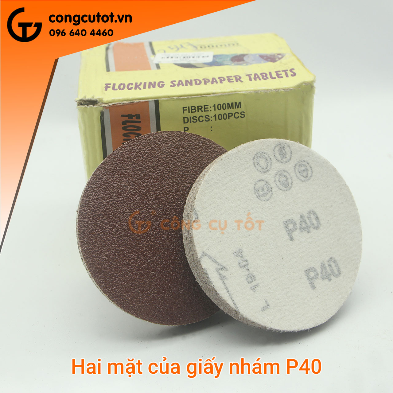 Combo 100 giấy nhám tròn và 10 đế chà nhám Φ100MM