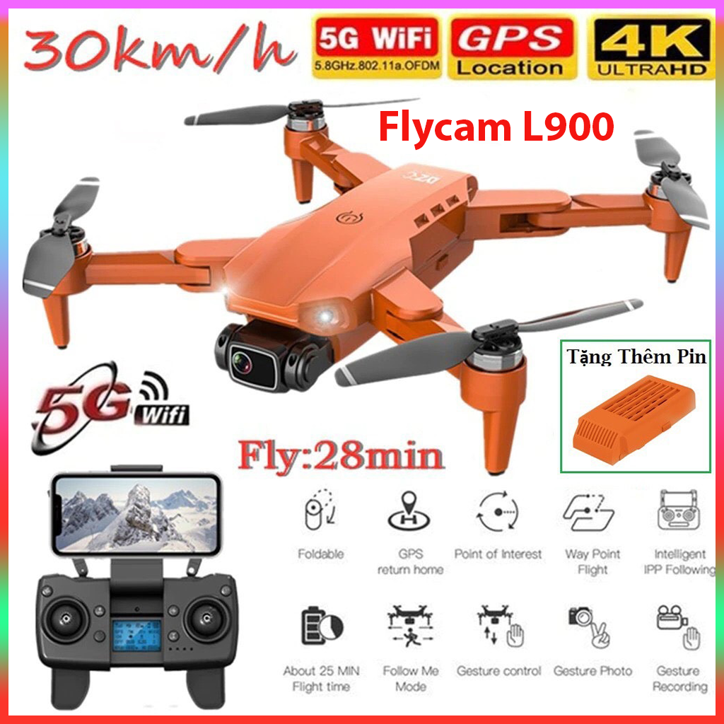 Flycam L900 Pro SE Cảm Biến Chống Va Chạm, Drone có camera 4k G P S thumbnail