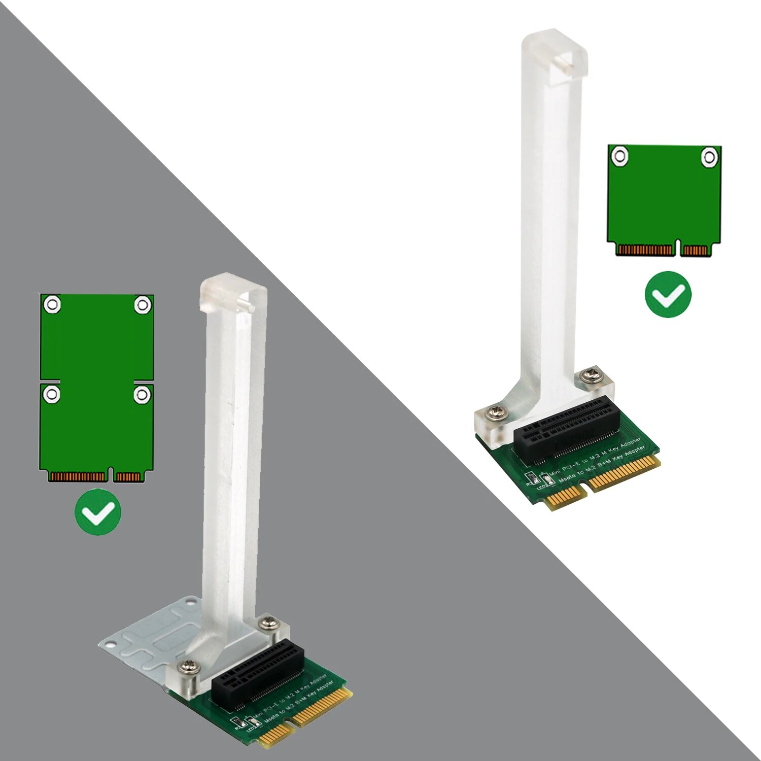 【HOT】 M.2 Ngff Nvme Ssd/ Bm Key Sata Bus Ssd To Mini Pci-E Adapter Vertical Installation For 2280 Type Ssd