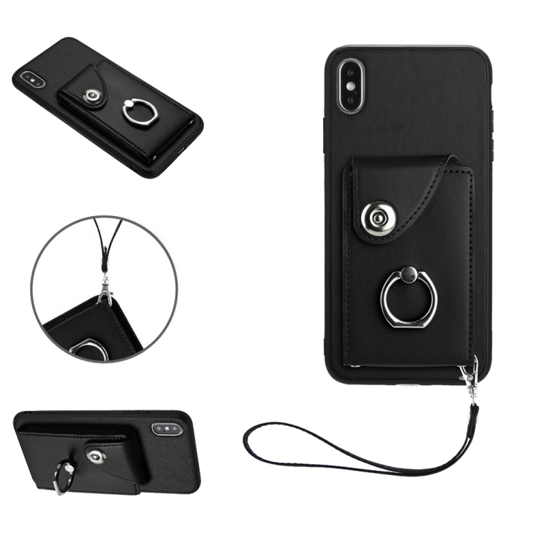 Organ card bag ring holder pu phone case with lanyard for iphone 15 pro max/iphone 15 plus/iphone 14 plus/iphone 14 pro/iphone 14 pro max/iphone se 2022/se 2020/6/7/8/iphone 13 pro max/iphone 13 mini/iphone 12/iphone 12 pro max/iphone 12 min