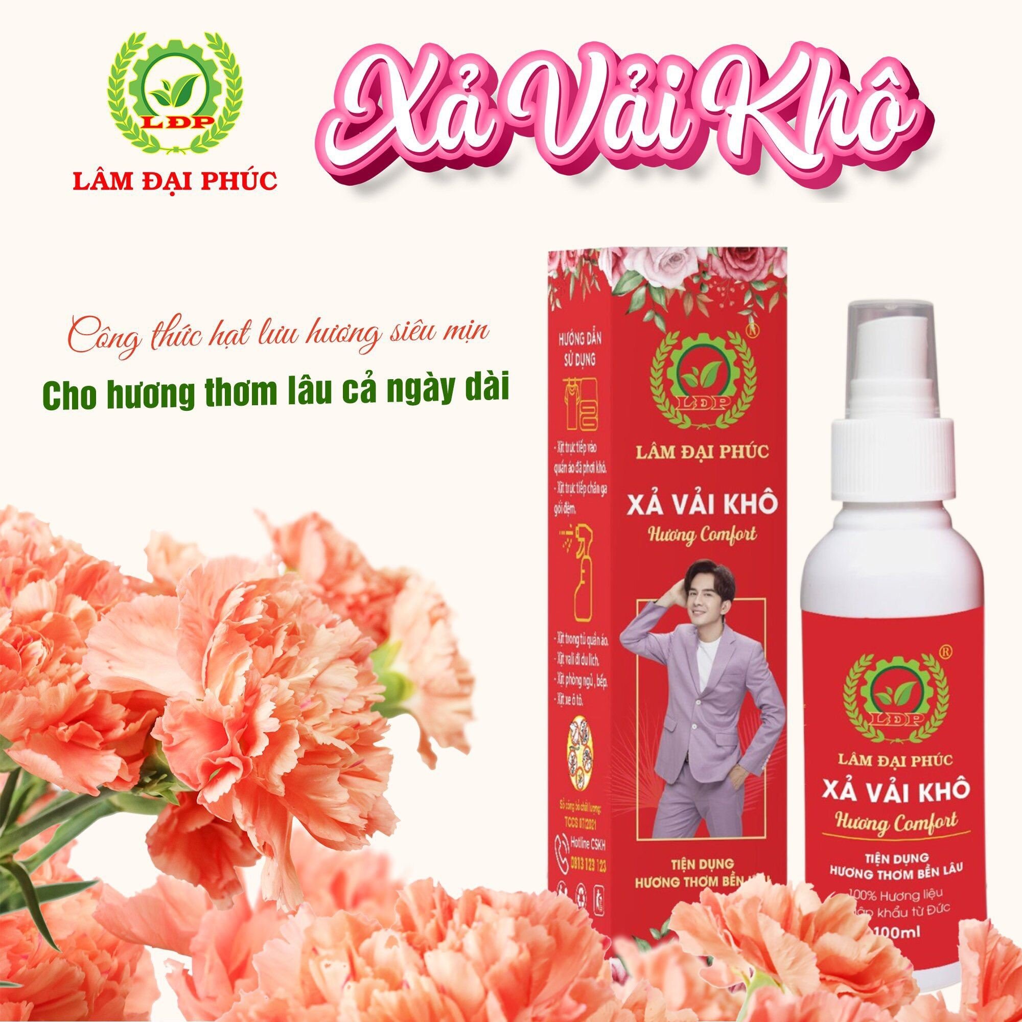 Xịt xả vải khô Lâm Đại Phúc ( chai màu đỏ )