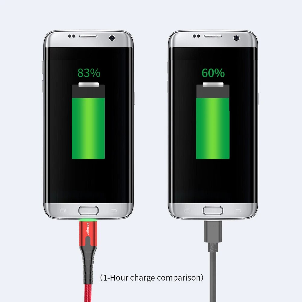 Essager Cáp Micro USB 2.4A sạc nhanh 3M MicroUSB cáp cho Huawei Xiaomi Dây dẫn điện thoại Android sạc cáp dữ liệu di động