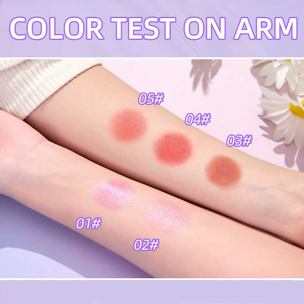 Yuanyan Brighten Face Blush Palette Face Contouring Soft Face Blusher Natural Cheek Tint Cheek Rouge Female Makeup Waterproof 1pcs Matte. 