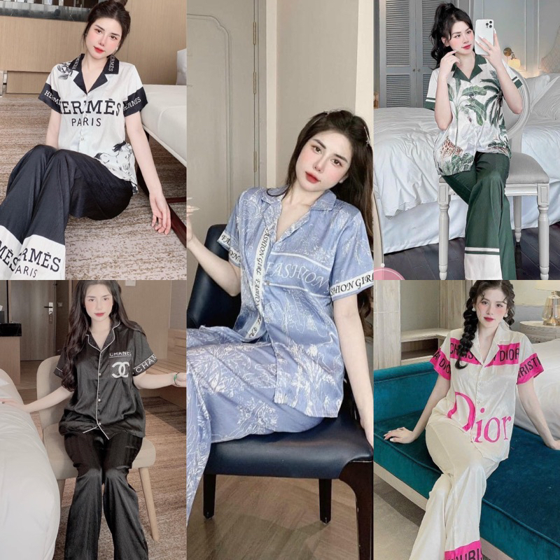 Bộ Lụa xước Hàng thiết Kế Tay ngắn siêu xinh
