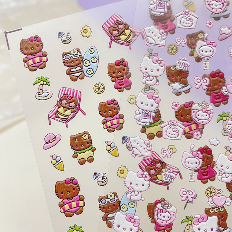 Sticker Lụa Nổi 5D | Hoạt Hình Đáng Yêu | Hình Dán Móng Tay 5D-