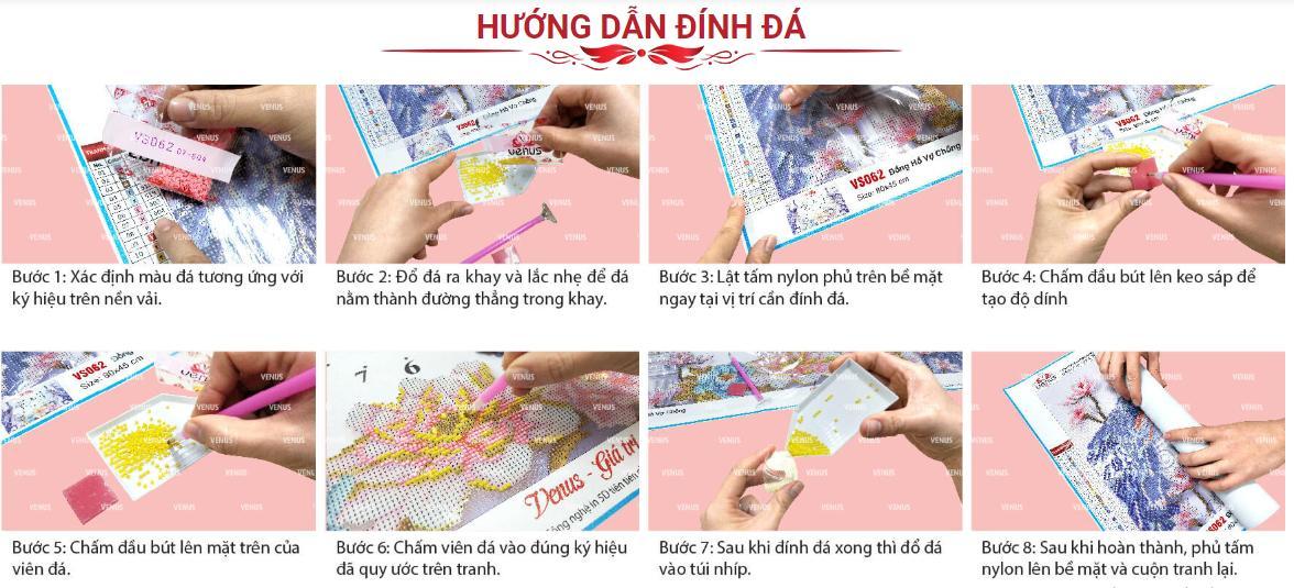 Tranh đính đá Cá Chép Hoa Sen (Gia Hòa Vạn Sự Hưng) - tranh chưa đính đá