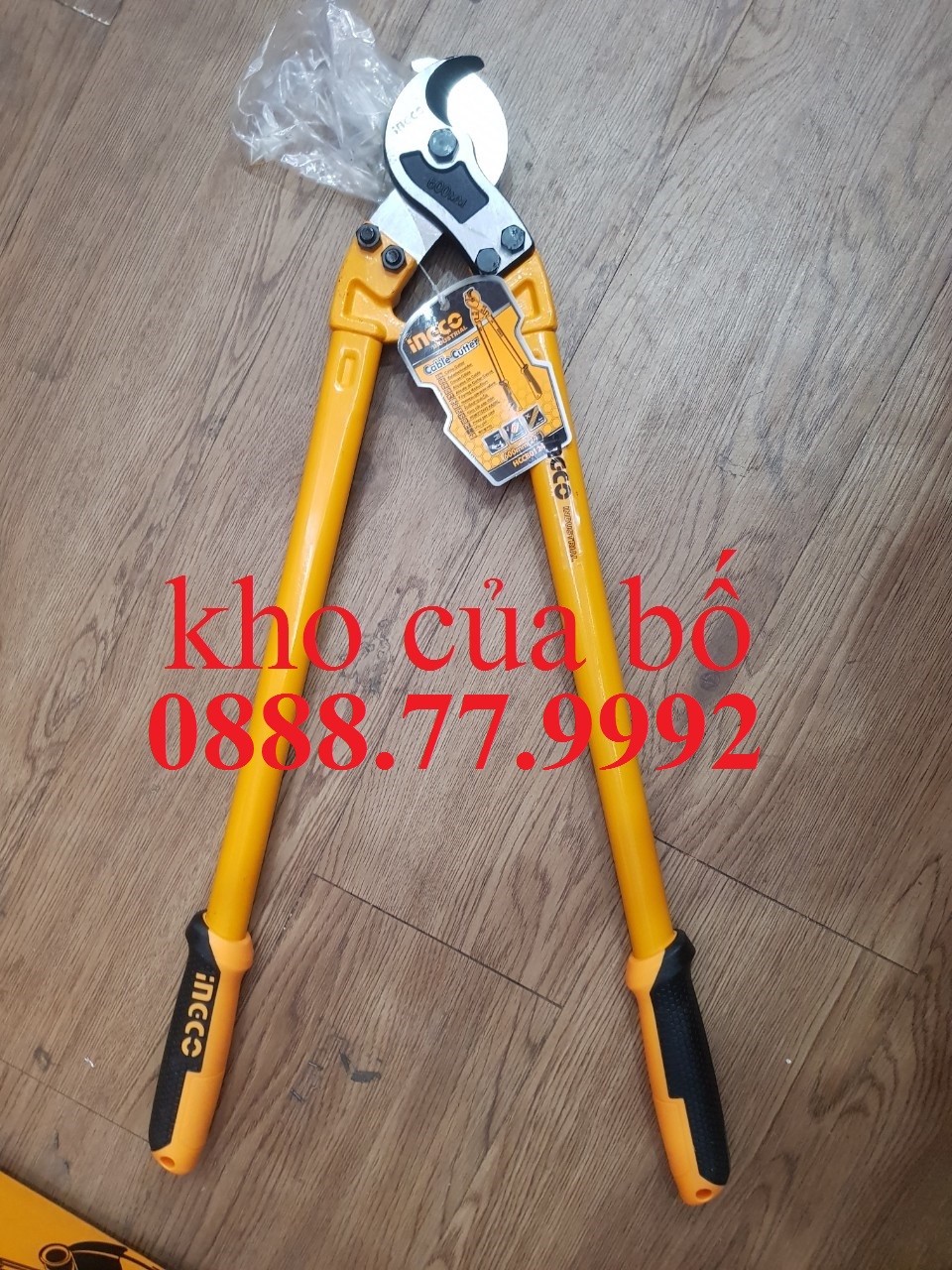 Kềm cắt cáp điện 24" ingco hccb0124, size: 24 inch, chất liệu đầu kềm bằng mamnan 65mn, sử  dụng cắt cáp nhôm và đồng