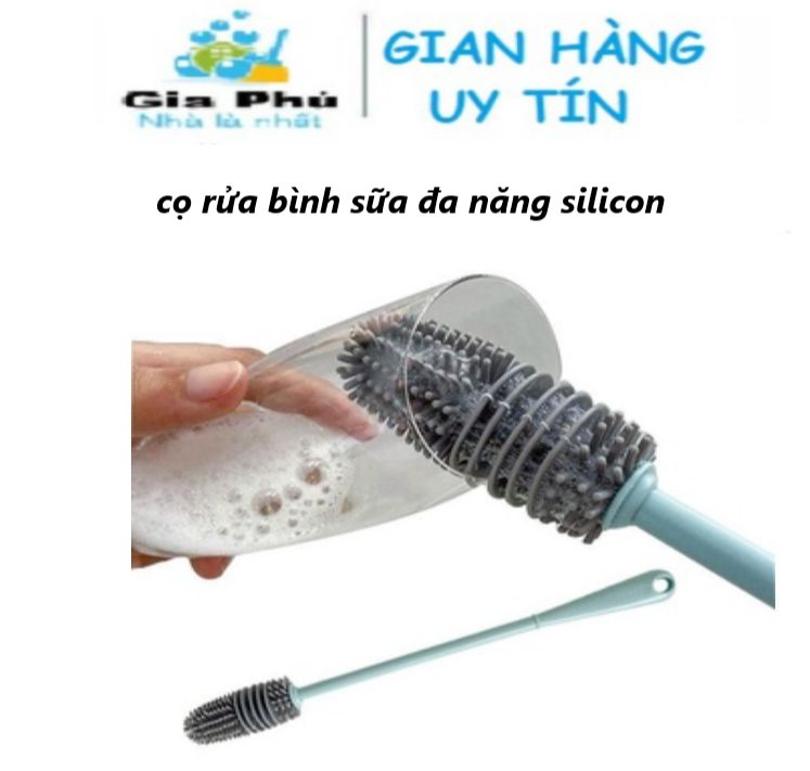 ( SILICON ĐA NĂNG ) Cây dụng cụ cọ rửa bình sữa ly cốc đa năng Gia Phú