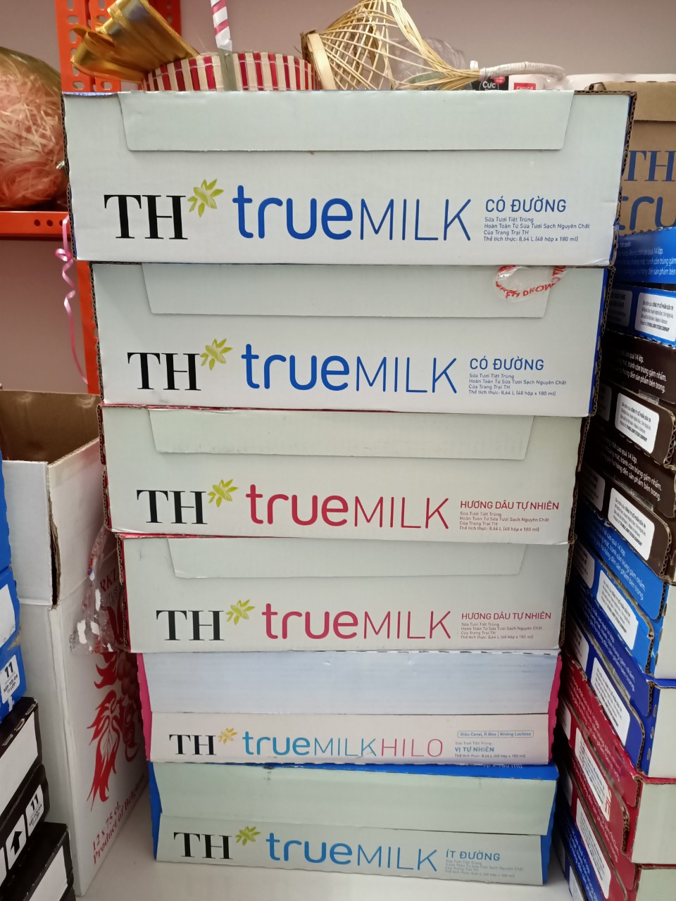 Thùng Sữa Tươi TH True milk 180ml ít đường