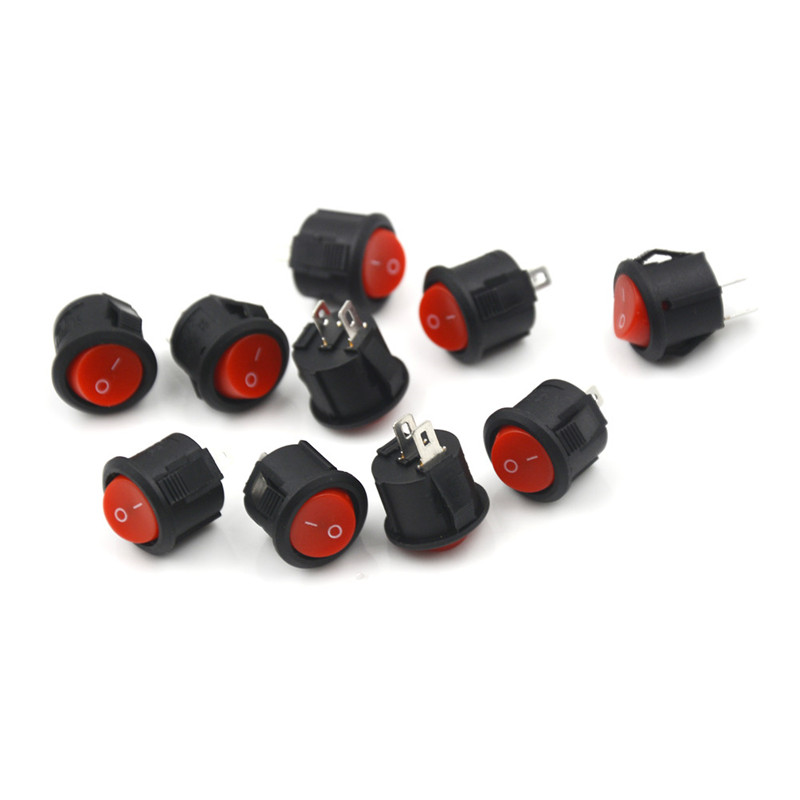 10Pcs 16mm Diameter Round Boat Rocker Switches Mini 2 Pin ON-OFF Rocker Switches 3A/250V. 