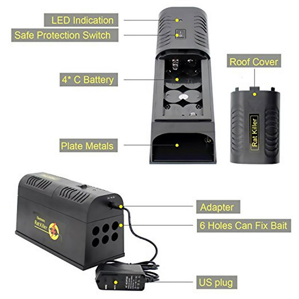 Electronic Rodent Mouse Zapper Home Use Pest Control Electric High Voltage Mouse Rat Trap Mouse Killer
