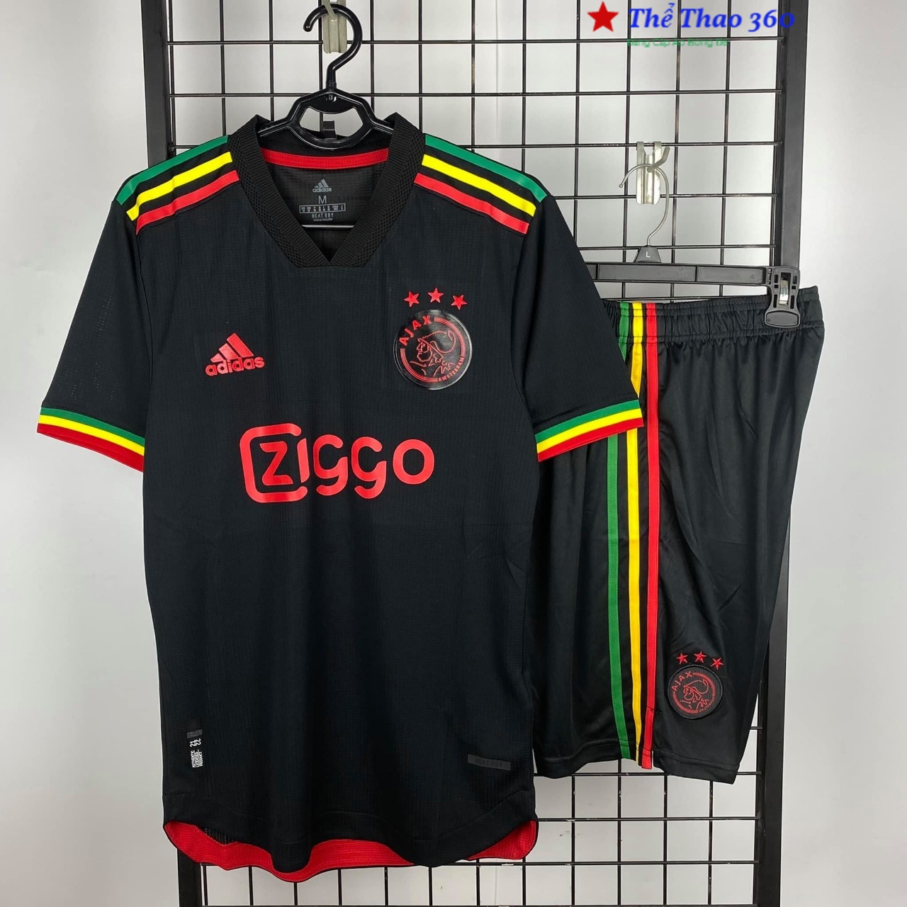 HOÀN TIỀN 15% - Áo Bóng Đá CLB Ajax Amsterdam - Sân Khách -Đen -Vải Polyeste- Bản Thi Đấu Quốc Tế - Co Giãn 4 Chiều