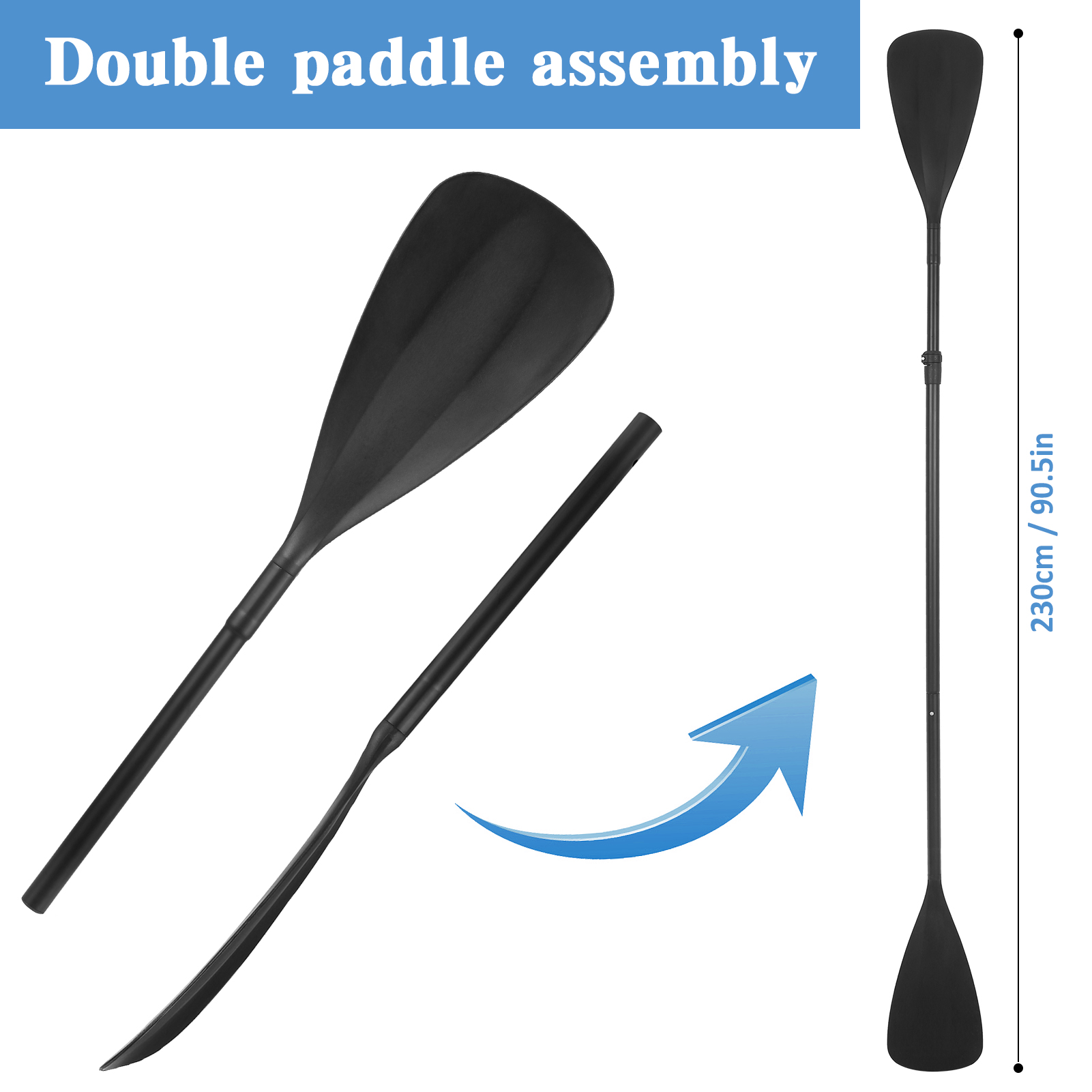 Dual Purpose 4-Part Aluminum Canoeing Paddle SUP Paddle Board Kayak Oar
