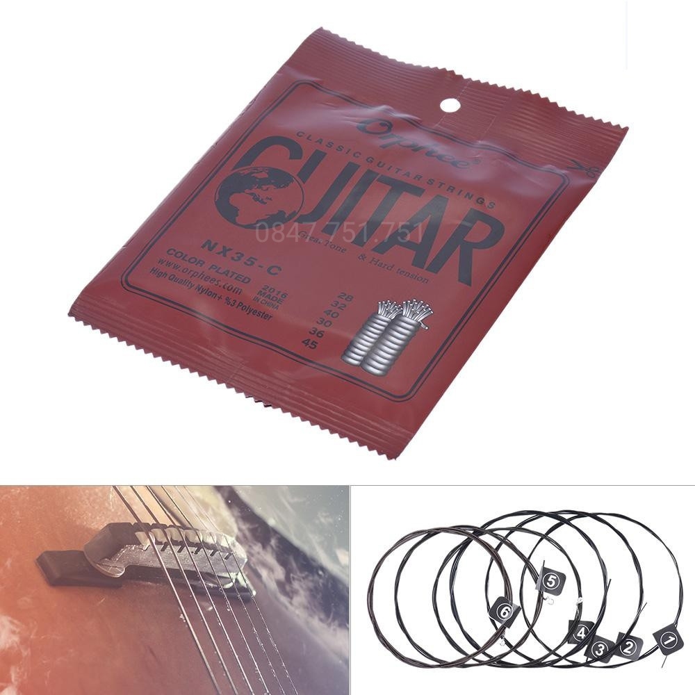 [HCM]Bộ 6 Dây Đàn Guitar Classic Orphee NX35-C
