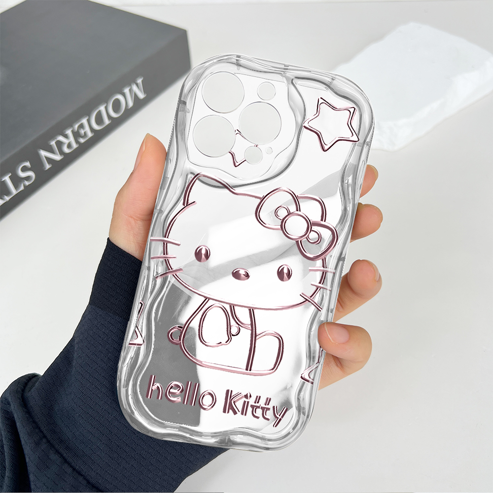 AMORVOR for Samsung A36 A56 5G Back Cover Hello Kitty Wavy Cream Texture Edge Soft Silicone Phone Case. 