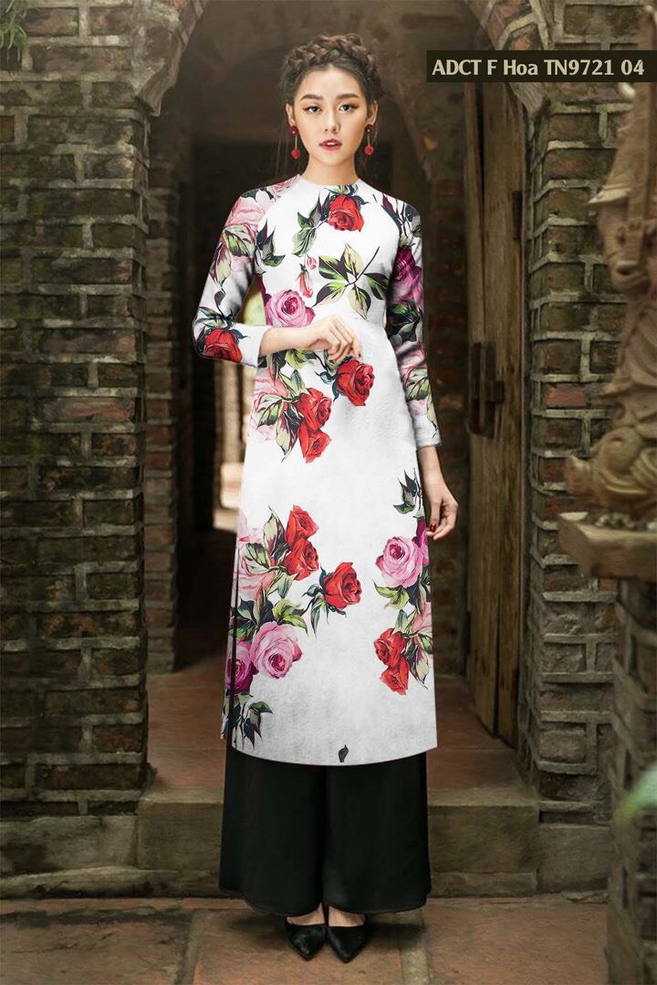 ÁO DÀI CÁCH TÂN IN 3 D [ẢNH THẬT 100 %]]HJM020