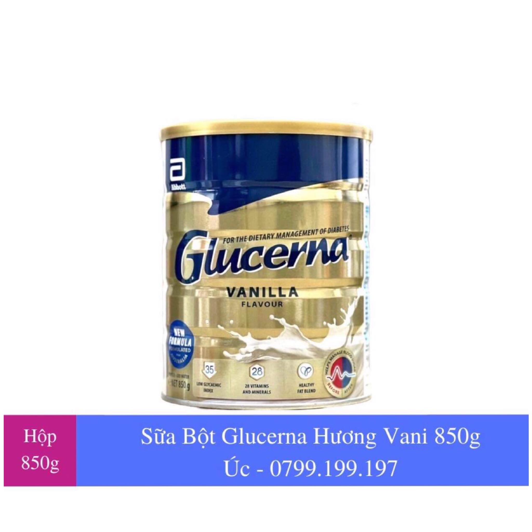 Sữa Bột Glucerna Hương Vani 850g - Nhập Khẩu Úc