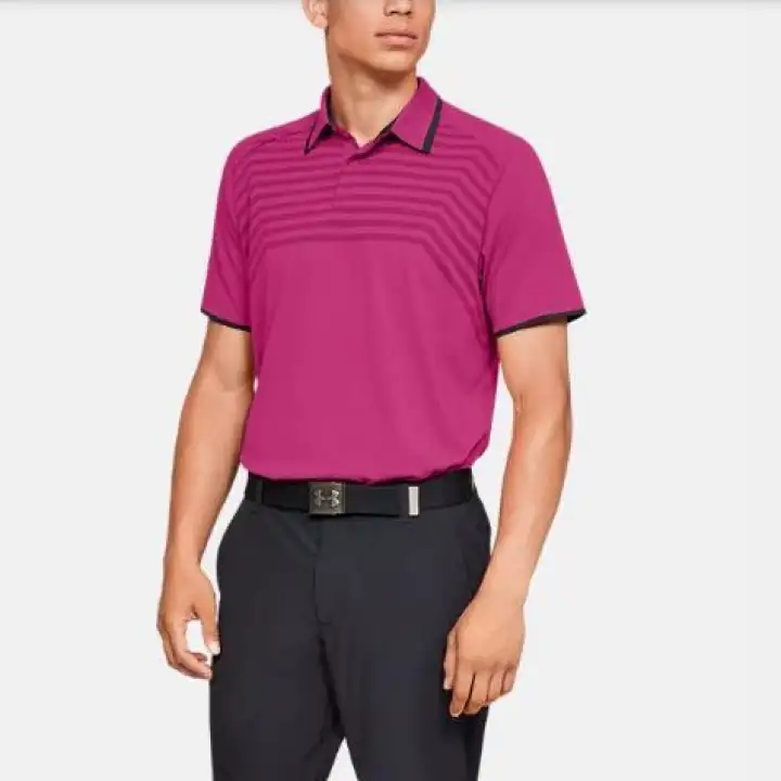 pink under armour polo shirt