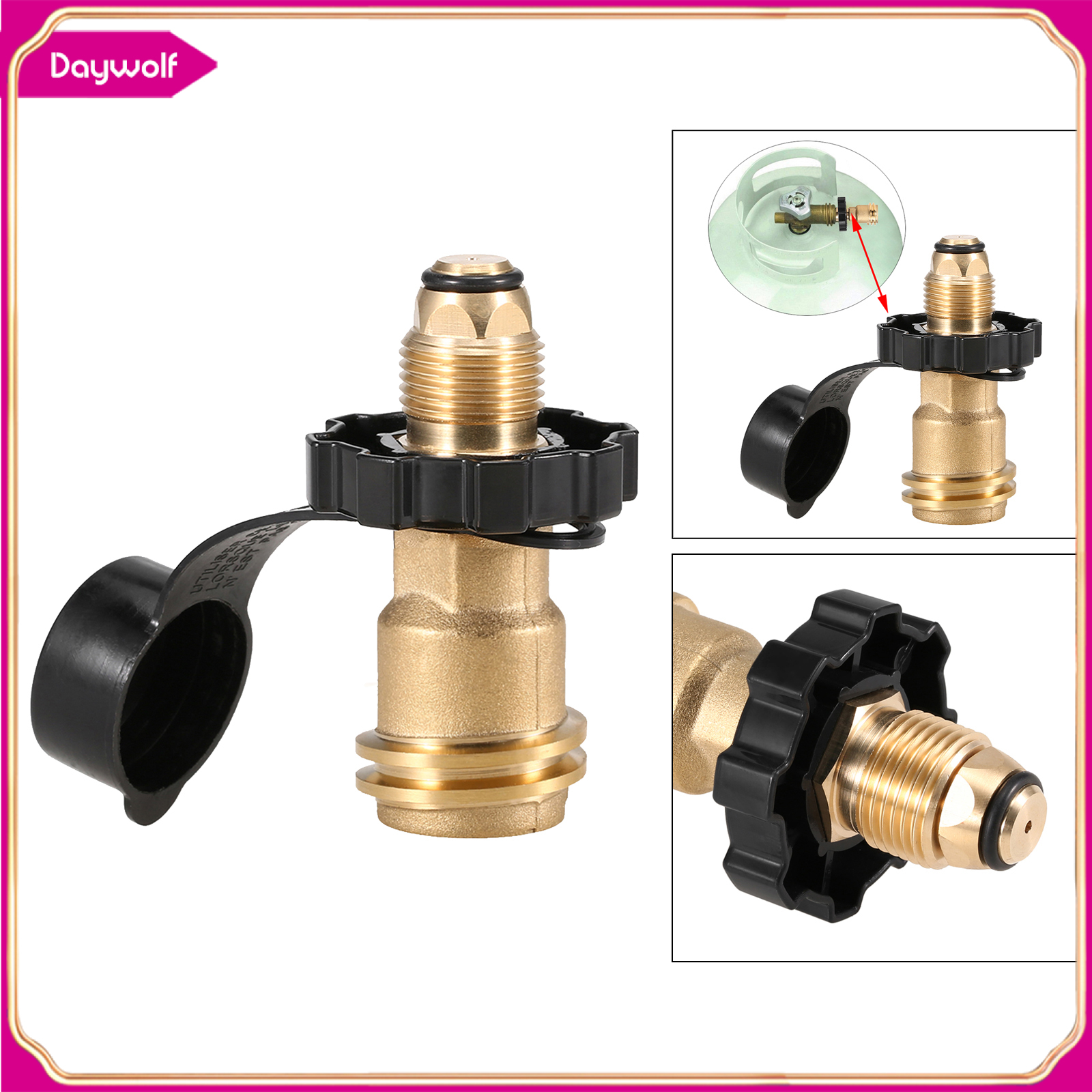 Daywolf propane tank adapter convert pol to qcc1/ type 1 bbq pressure regulator