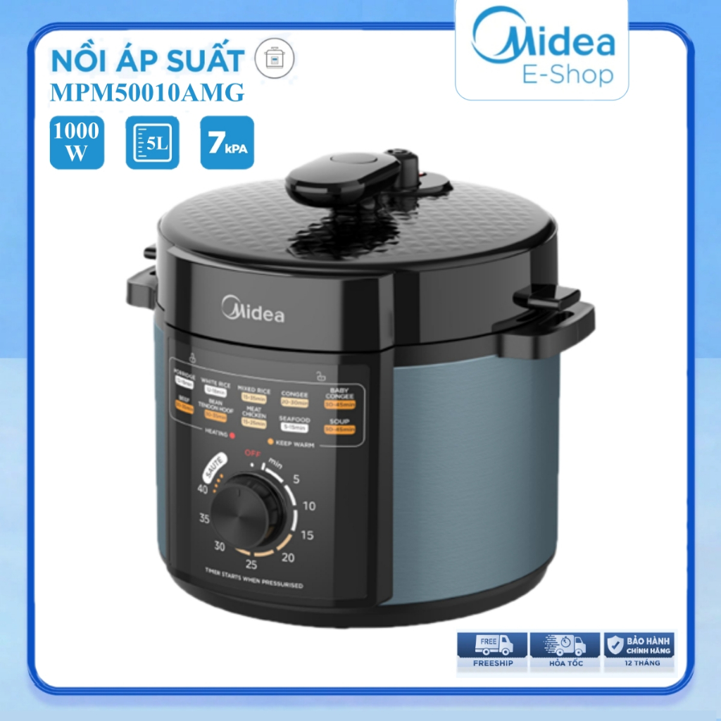 Nồi Áp Suất Điện Đa ăng Midea MPM50010AMG (Dung tích 5L, Công suất 1000W)