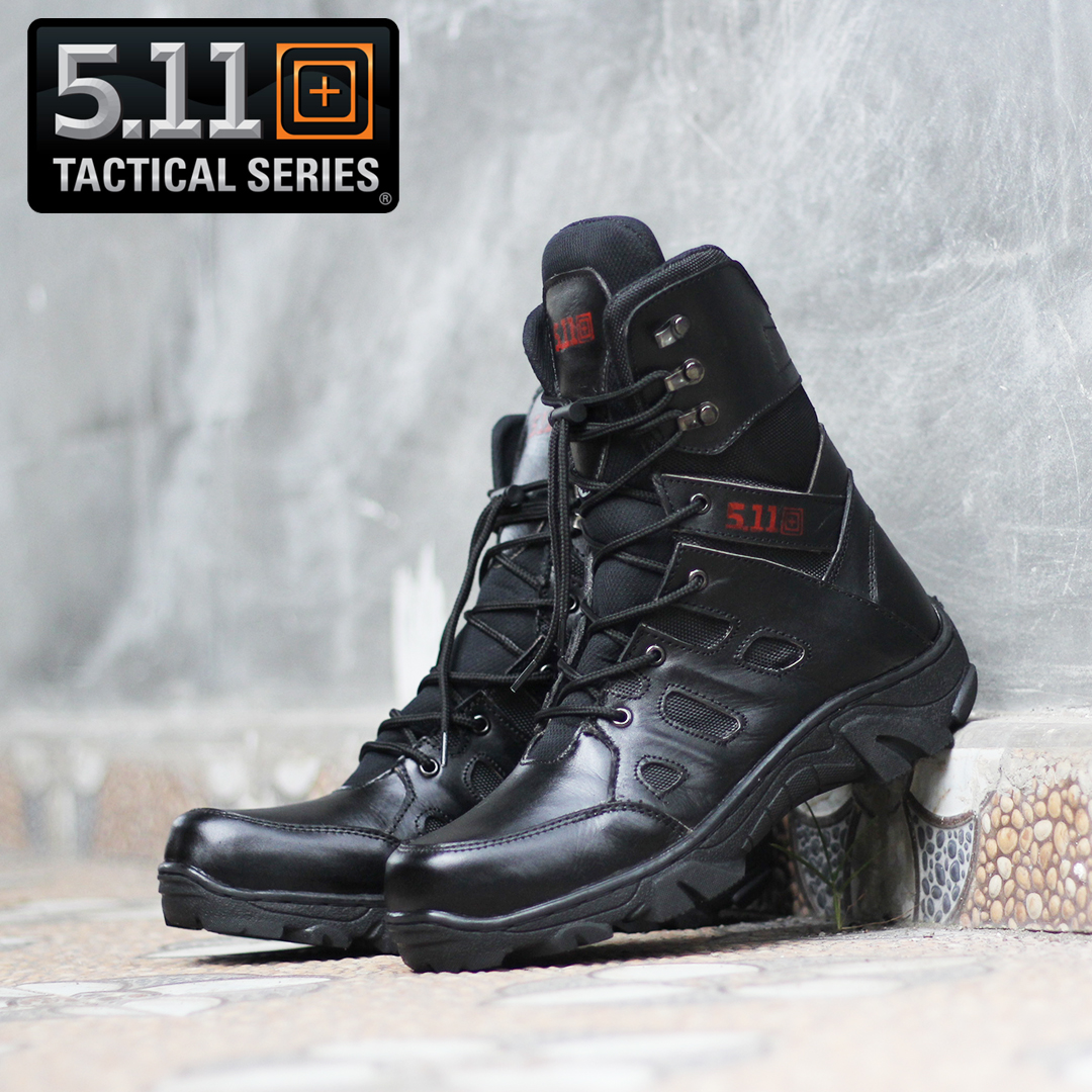 SEPATU BOOTS 511 TACTICAL HITAM PP PDL SAFETY Motec Ujung Besi KULIT ...