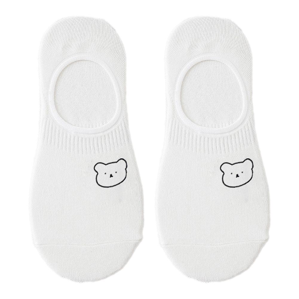 Sports Socks Women's Cute Socks Light Breathable Non-Slip Socks Printed White Socks