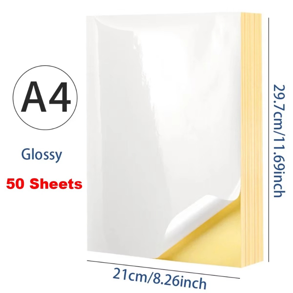 New A4 Self-Adhesive Paper Matte Glossy Surface Writable Paper Sheet