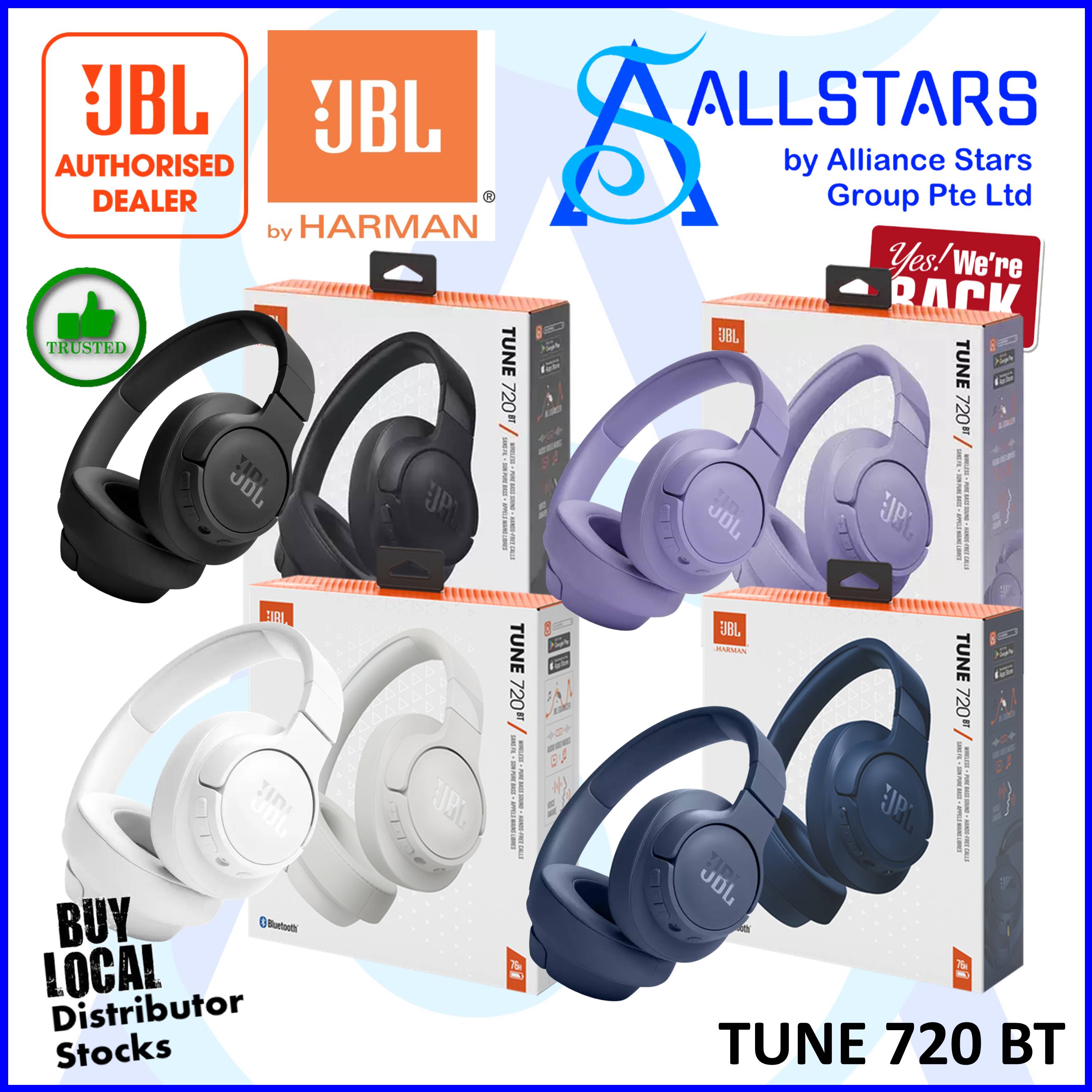 ALLSTARS : We Are Back Promo) JBL Tune 720 BT Over Ear Wireless Bluetooth  Headset (choice of Black : JBLT720BTBLK / Purple : JBLT720BTPUR) / White :  JBLT720BTWHT / Blue : JBLT720BTBLU) /