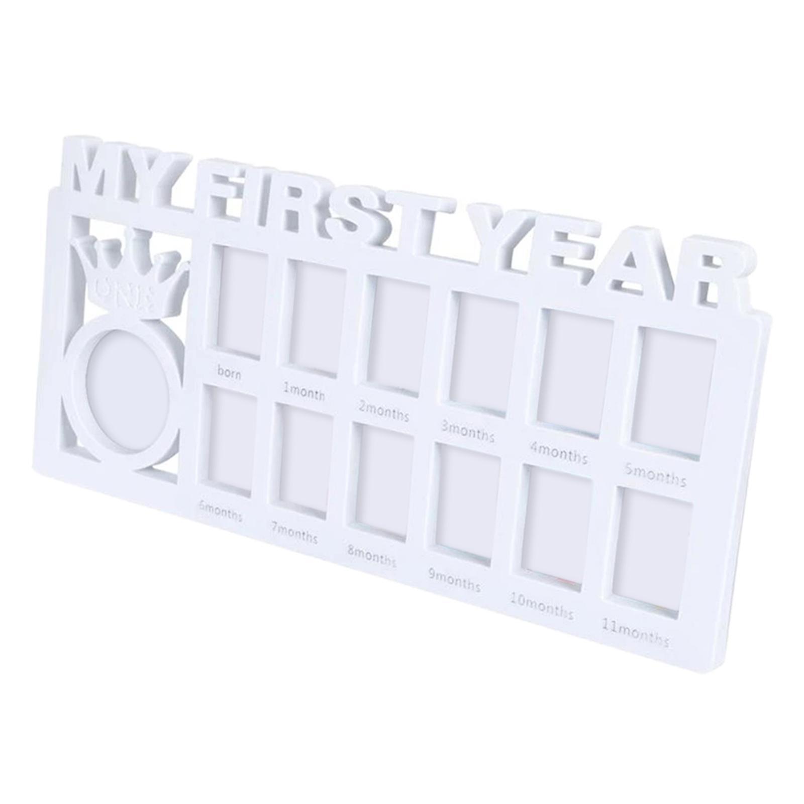 Babys First Year Photo Frame Personalized Newborn Gift Decor Nursery