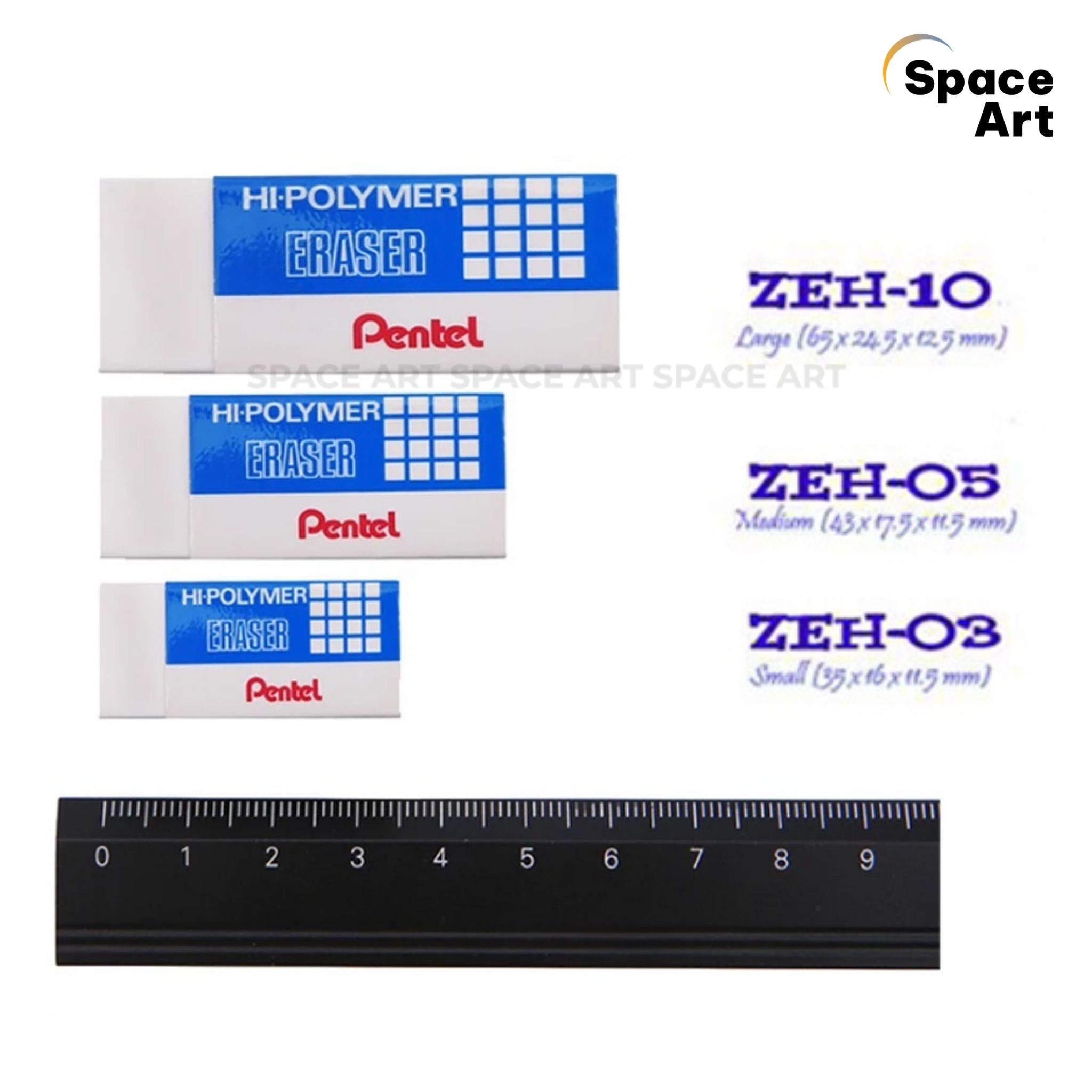 [Space Art Store][Chính hãng] Gôm Tẩy Pentel HI-POLYMER Siêu Mềm