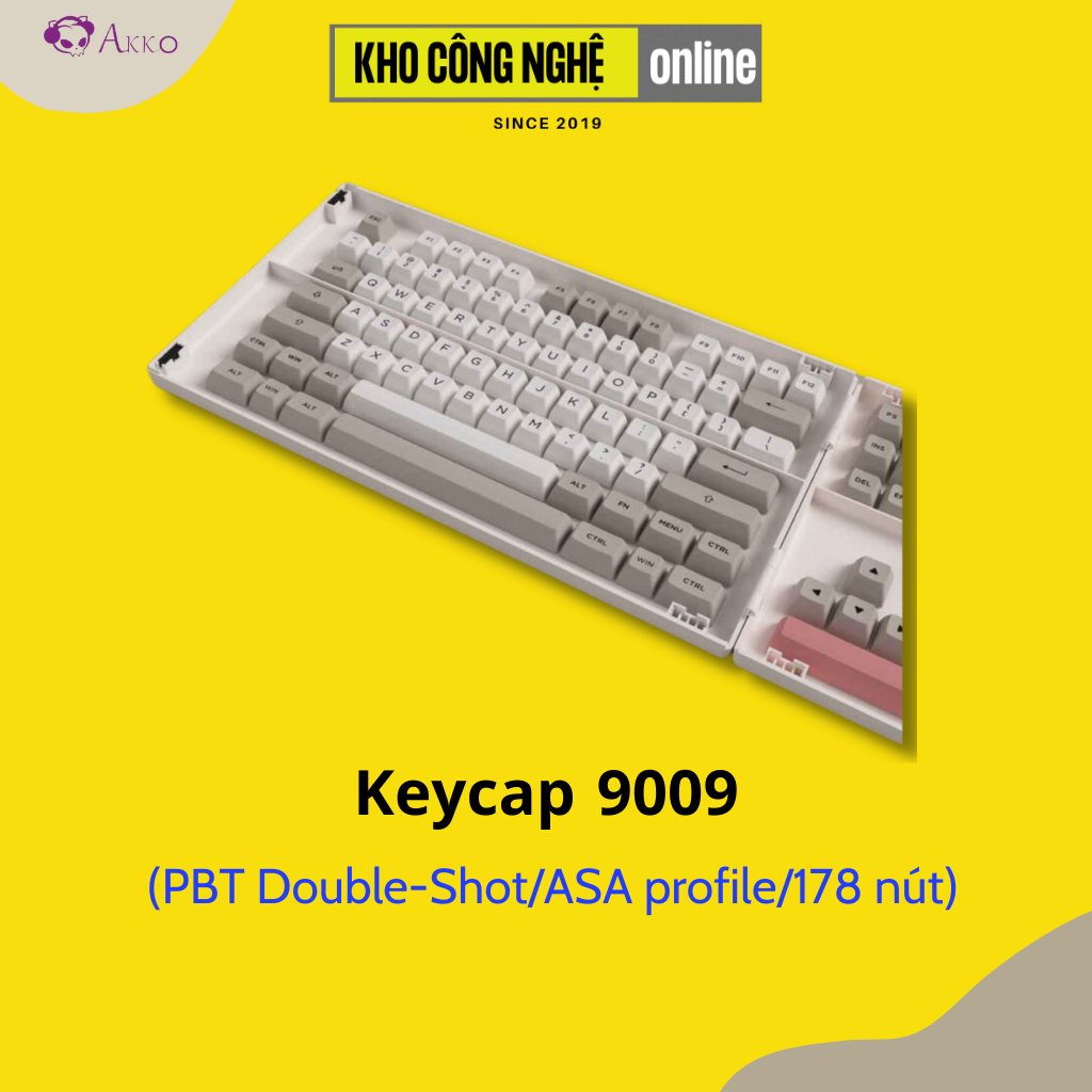 Bộ Keycap AKKO 9009 (PBT Double-Shot/ASA profile/178 nút) Hàng Chính Hãng