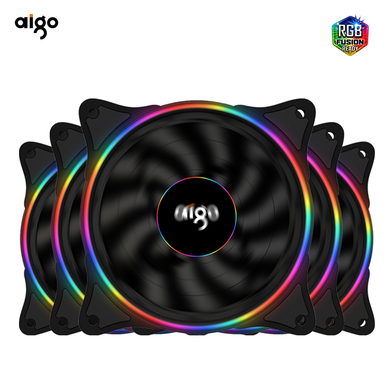 Aigo V1 12cm Black RGB Desktop Case Cooling Fans